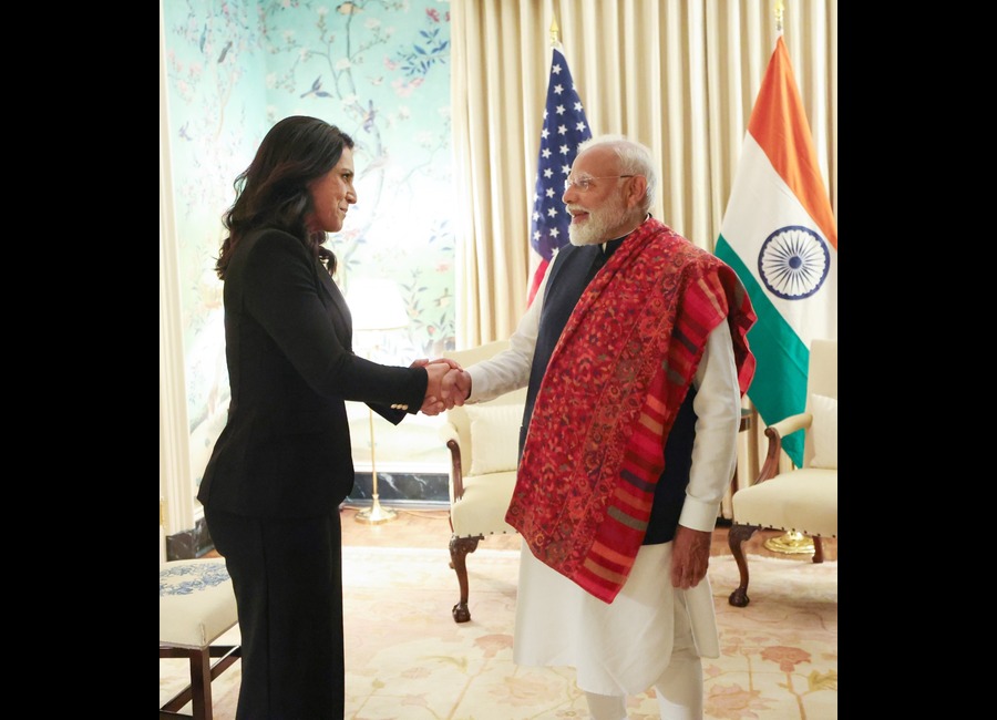 Prime Minister Narendra Modi Meets USA's National Intelligence Director Tulsi Gabbard in Washington, D.C.